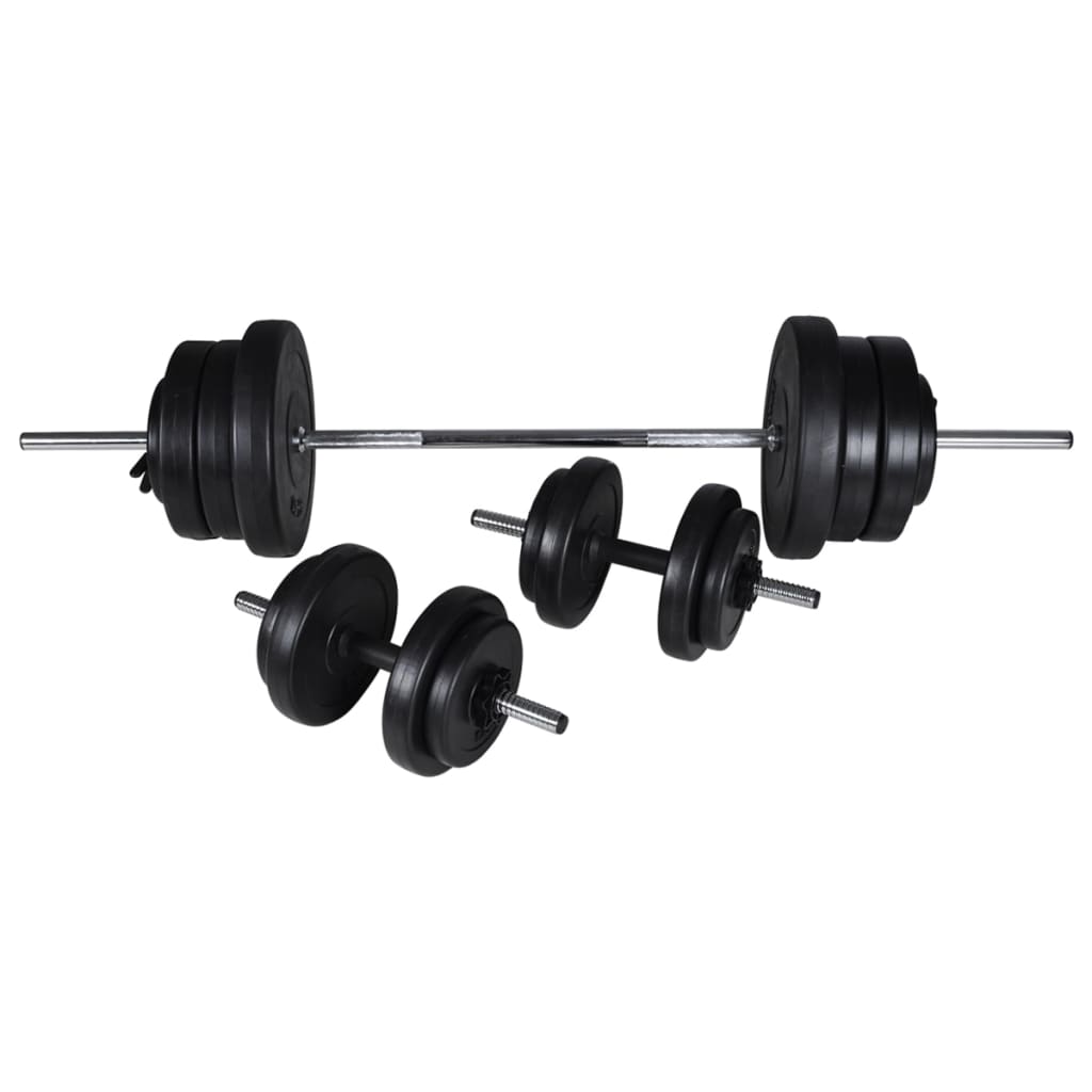 styrketårn med vægtstang- og håndvægtsæt 60,5 kg