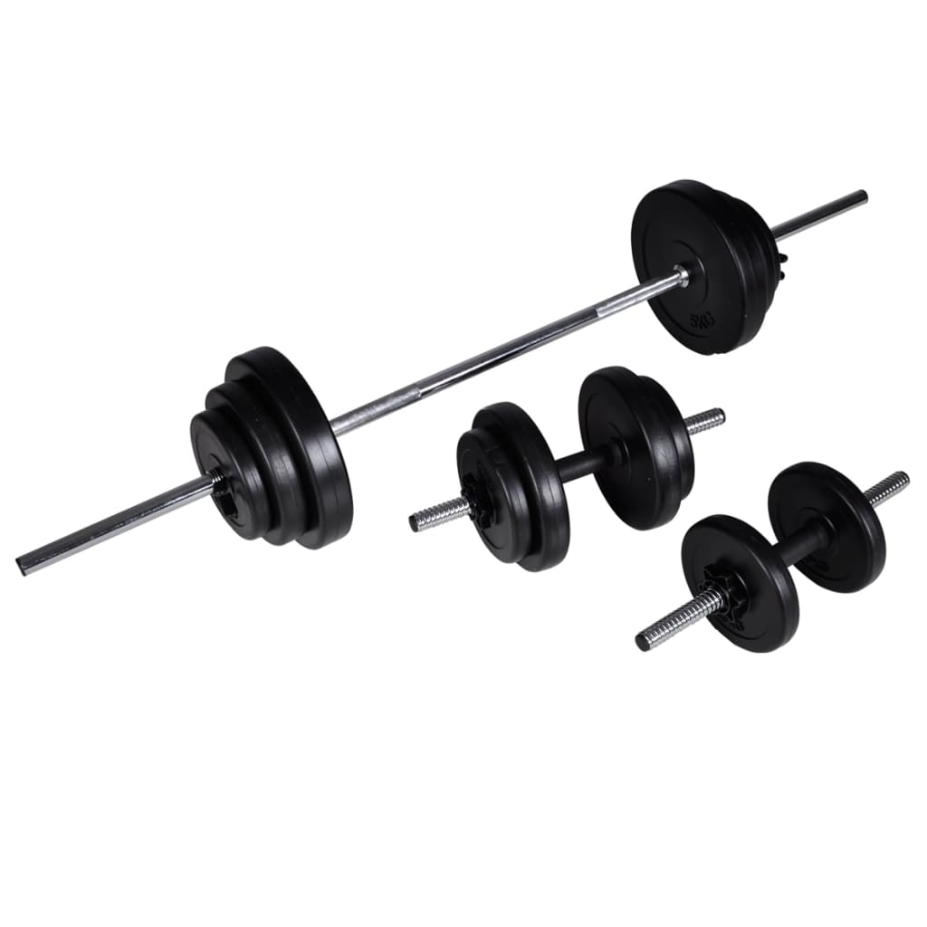 styrketårn med vægtstang- og håndvægtsæt 30,5 kg