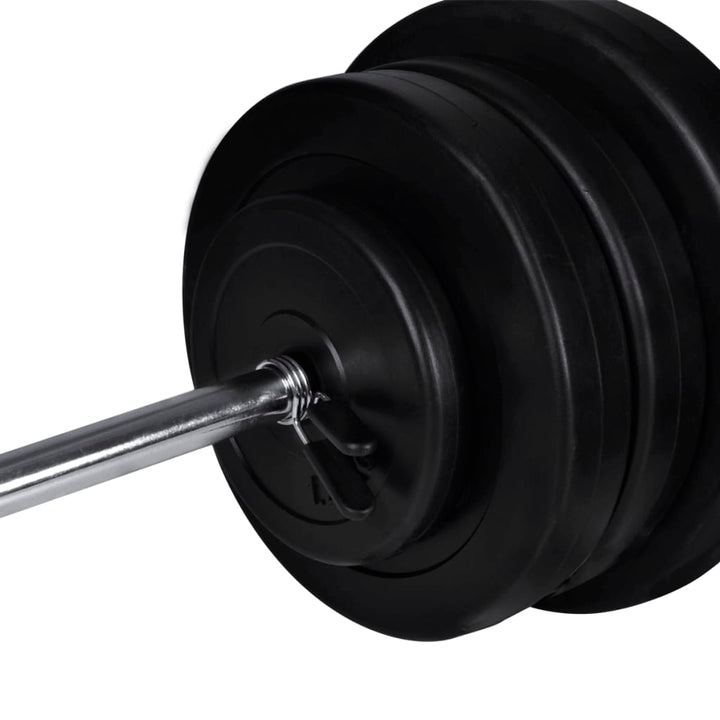 vægmonteret styrketårn med vægtstang- og håndvægtsæt 60,5 kg