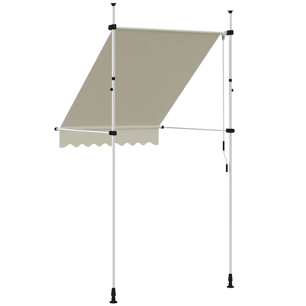 foldemarkise med manuel betjening 150 cm cremefarvet