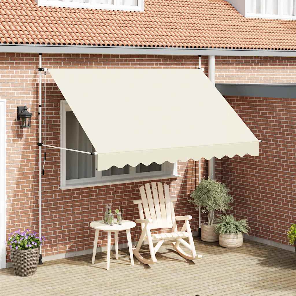 foldemarkise med manuel betjening 300 cm cremefarvet