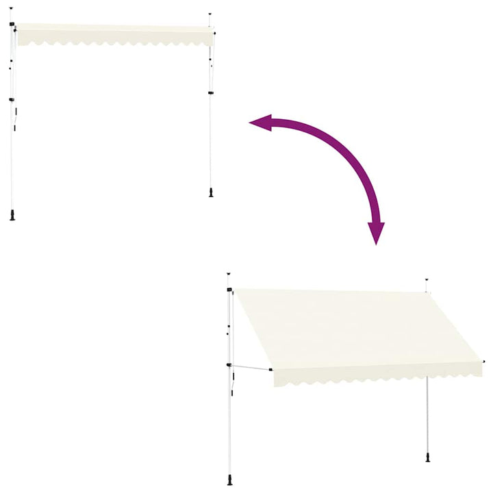 foldemarkise med manuel betjening 350 cm cremefarvet