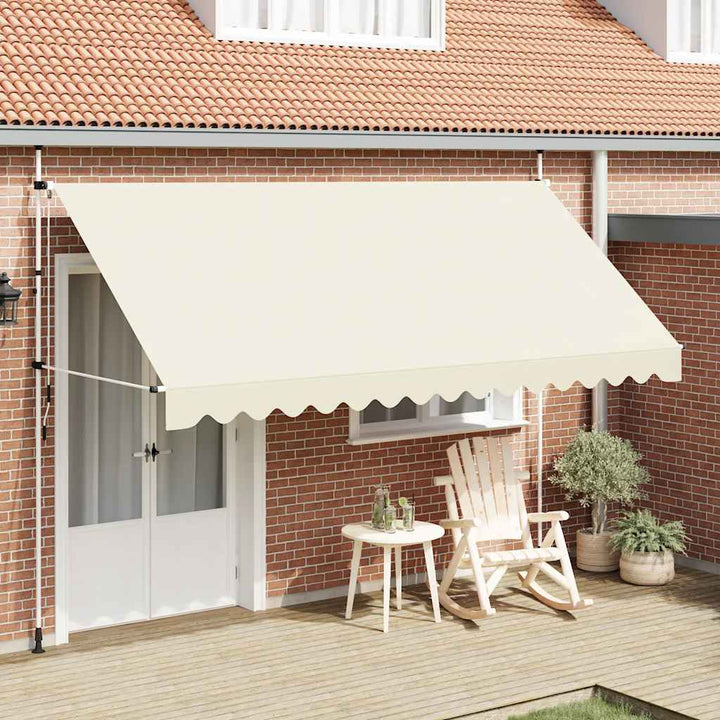 foldemarkise med manuel betjening 400 cm cremefarvet