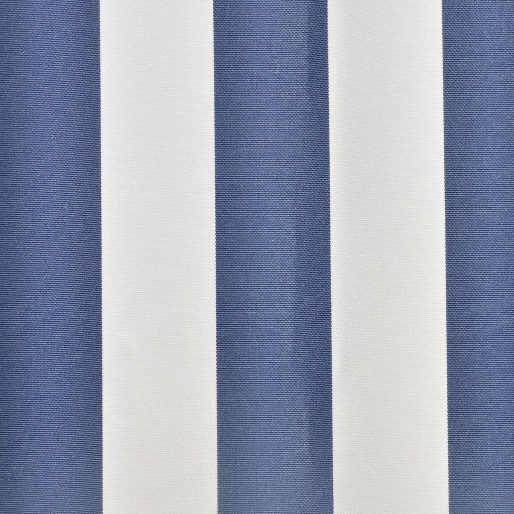 udskiftningsdug til markise 3,5x2,5 m polyester blå og hvid