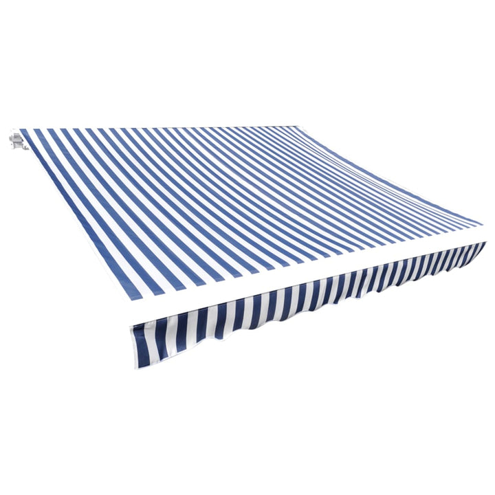 udskiftningsdug til markise 4,5x3 m polyester blå og hvid