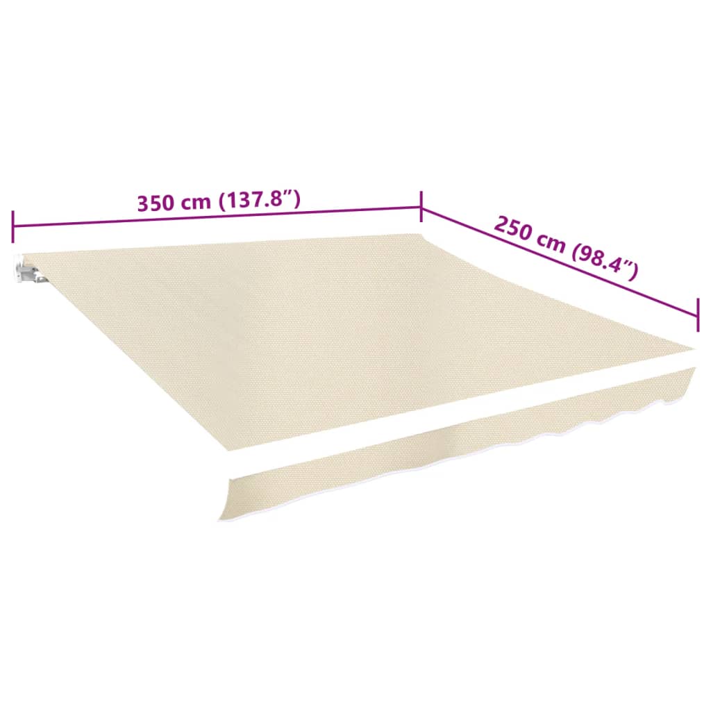 udskiftningsdug til markise 3,5x2,5 m polyester cremefarvet
