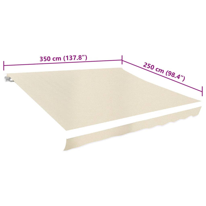 udskiftningsdug til markise 3,5x2,5 m polyester cremefarvet