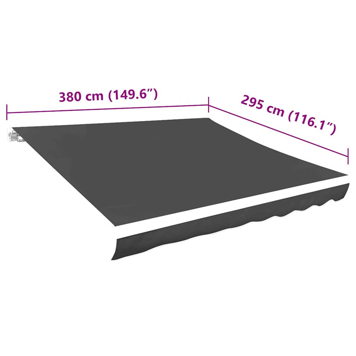 udskiftningsdug til markise 4x3 m polyester grå