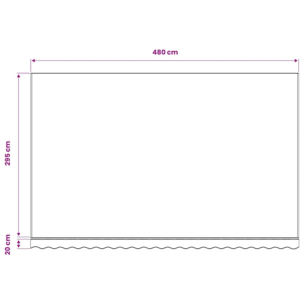 udskiftningsdug til markise 500x300 cm polyester grå