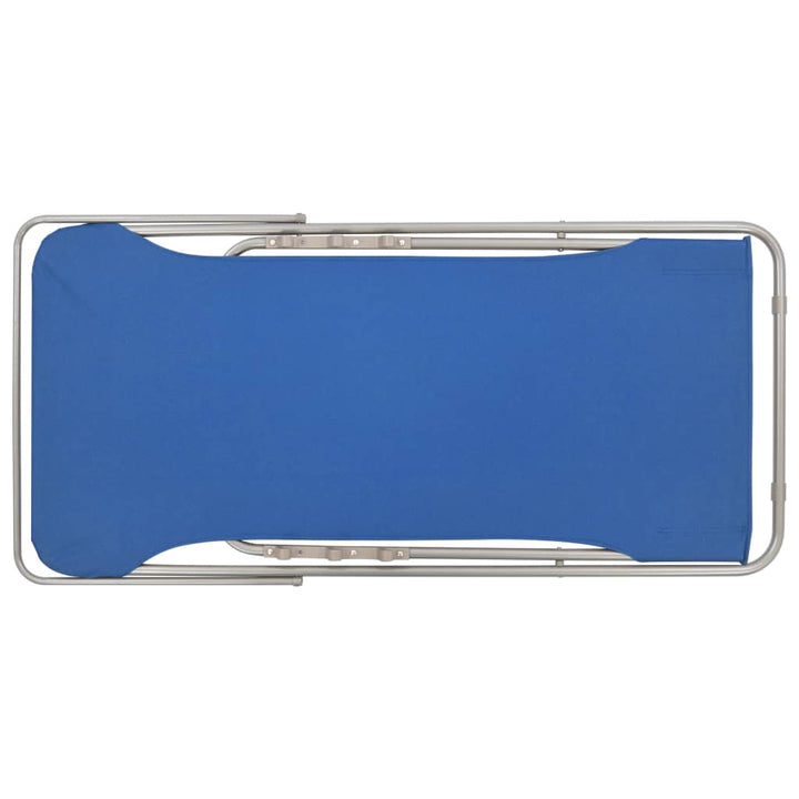 foldbare strandstole 2 stk. stål og oxfordstof blå