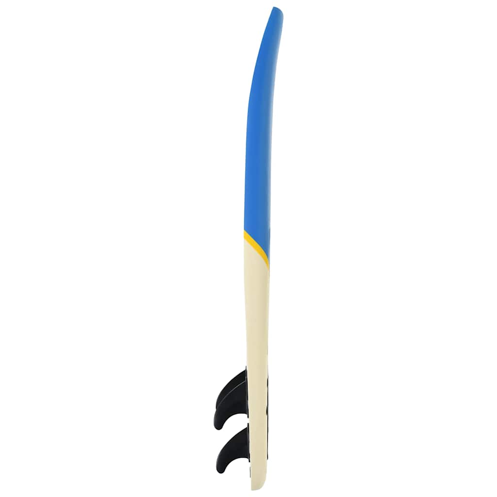 surfboard 170 cm blå og cremefarvet