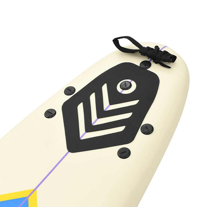 surfboard 170 cm blå og cremefarvet