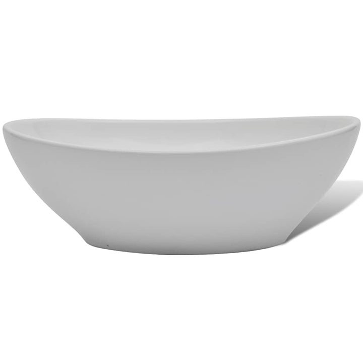 keramisk håndvask 40 x 33 cm oval hvid