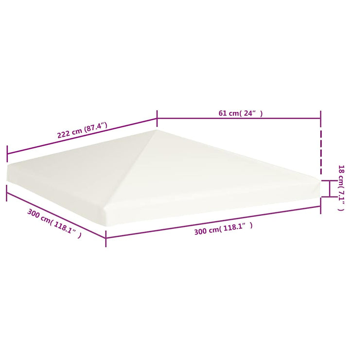 pavillontopdække 310 g/m² 3 x 3 m cremehvid