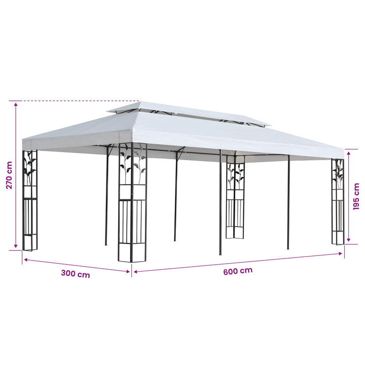 Pavillondug Hvid 300 x 600 cm Polyester