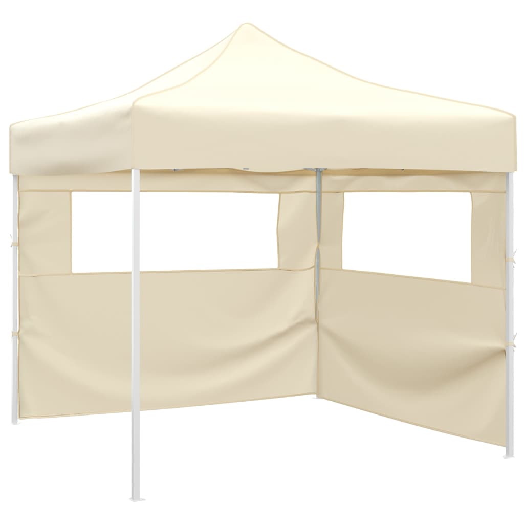 foldbart telt med 2 vægge 291x291x315 cm cremefarvet