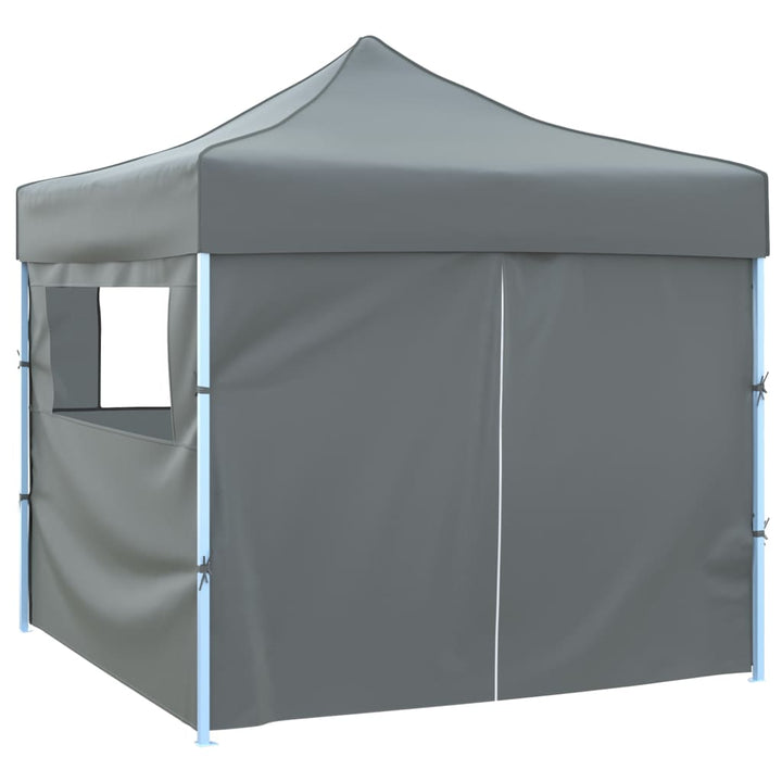 foldbart festtelt pop-up med 4 sidevægge 3 x 3 m antracitgrå