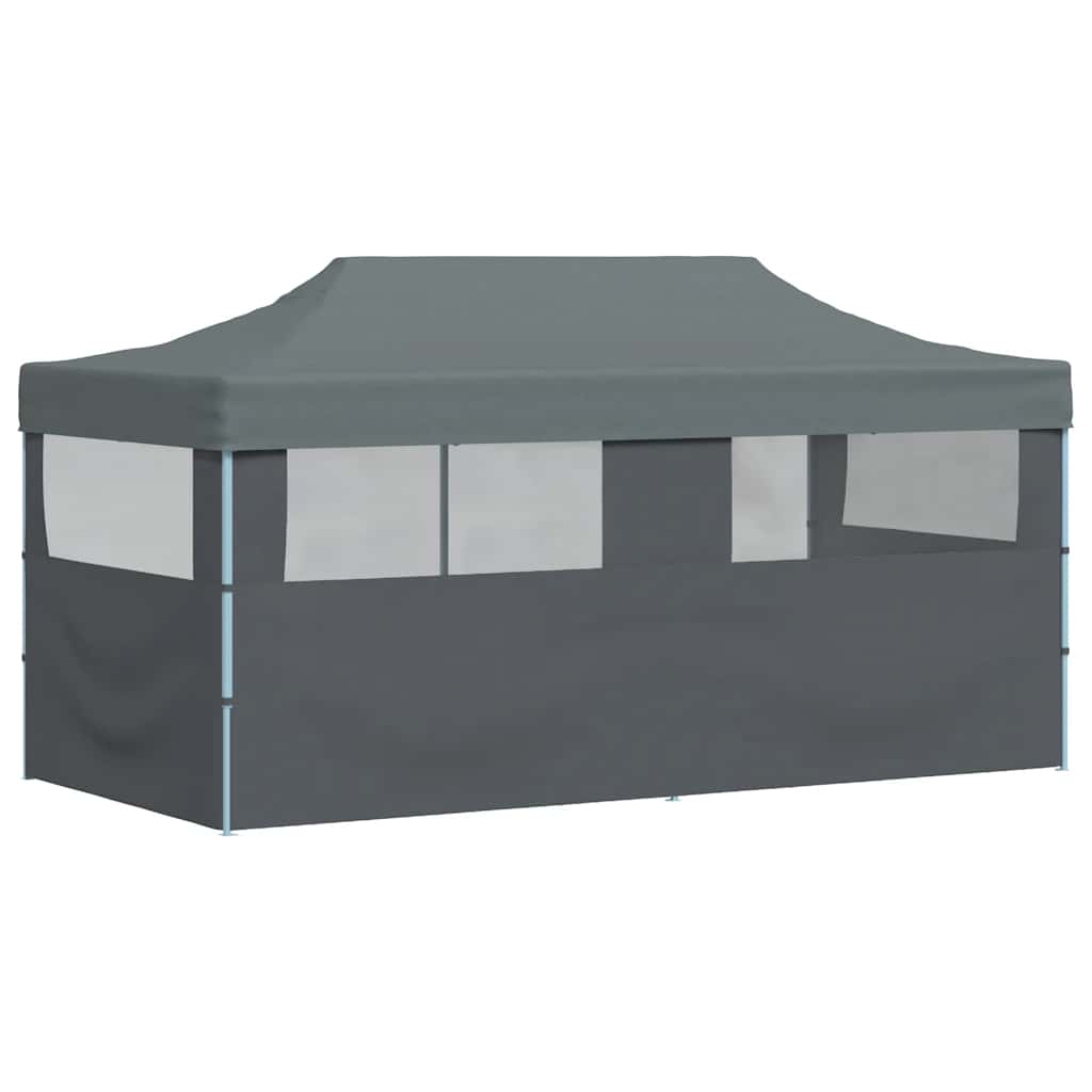 foldbart pop-op-festtelt med sidevægge 3x6 m antracitgrå