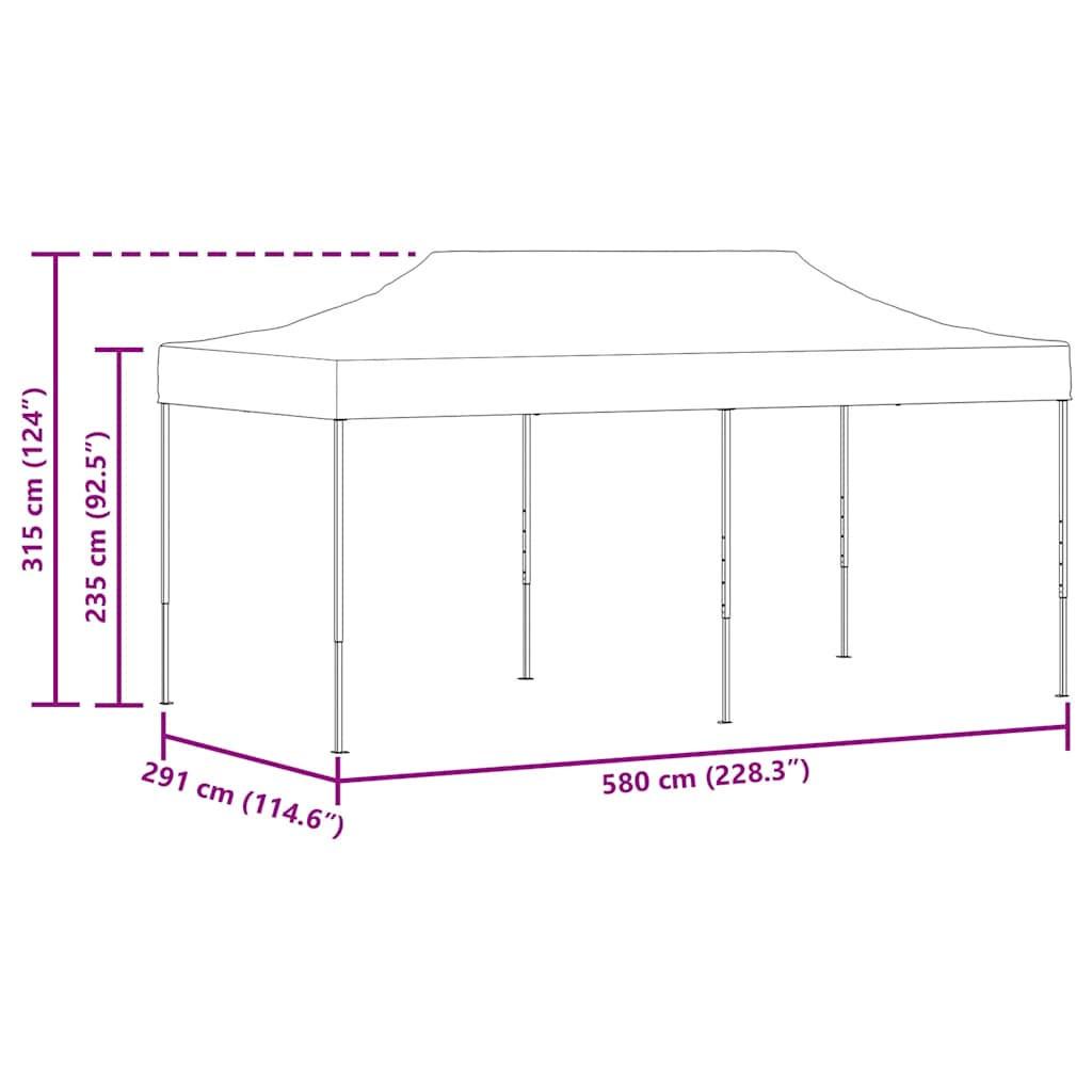 foldbart pop-op-festtelt 3x6 m antracitgrå
