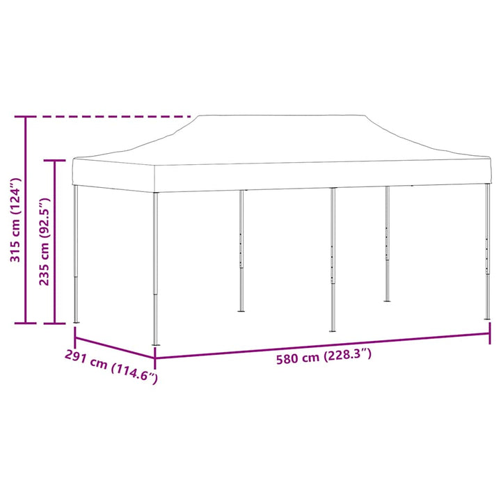 foldbart pop-op-festtelt 3x6 m antracitgrå
