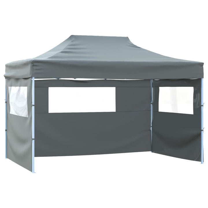 foldbart telt med 3 sidevægge 431x291x315 cm antracitgrå