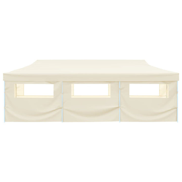 foldbart pop op-festtelt med 8 sidevægge 870x291x315 cm cremefarvet