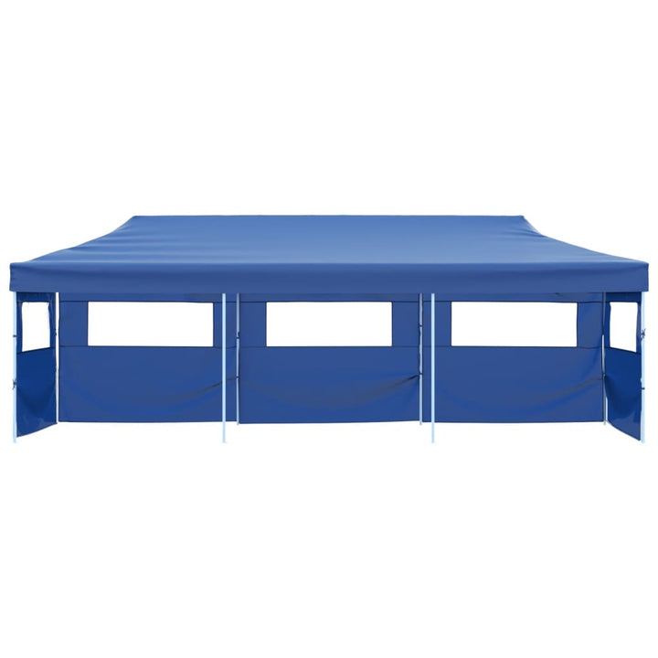foldbart pop up-festtelt med 5 sidevægge 3 x 9 m blå