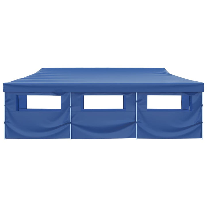 foldbart pop up-festtelt med 8 sidevægge 870x291x315 cm blå