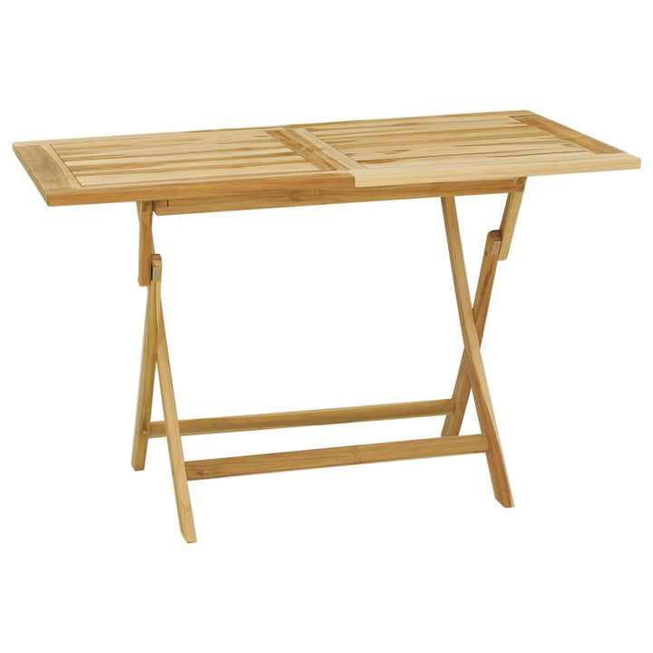 udendørs spisebordssæt 5 dele massivt teaktræ