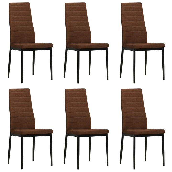 spisebordsstole 6 stk. stof brun