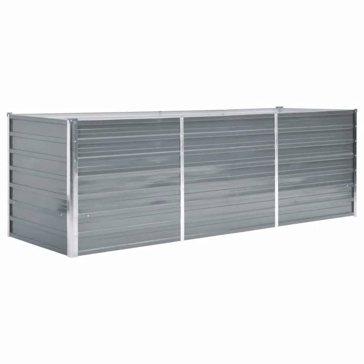forhøjet plantekasse 240x80x77 cm galvaniseret stål grå