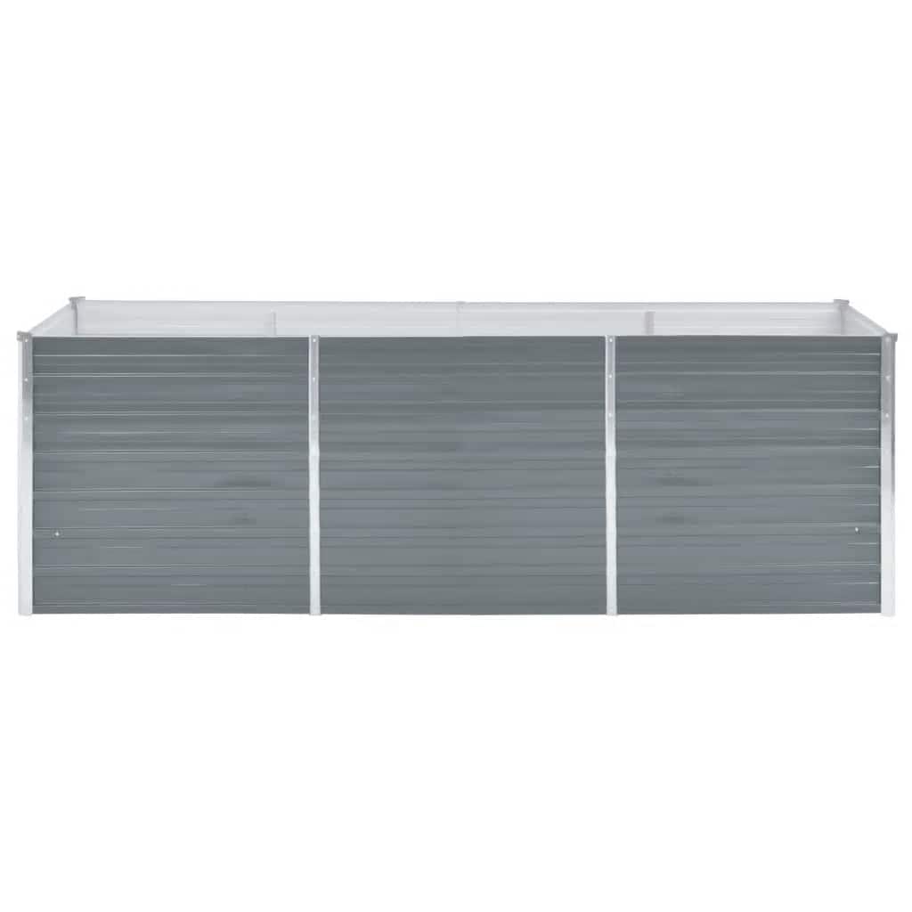 forhøjet plantekasse 240x80x77 cm galvaniseret stål grå