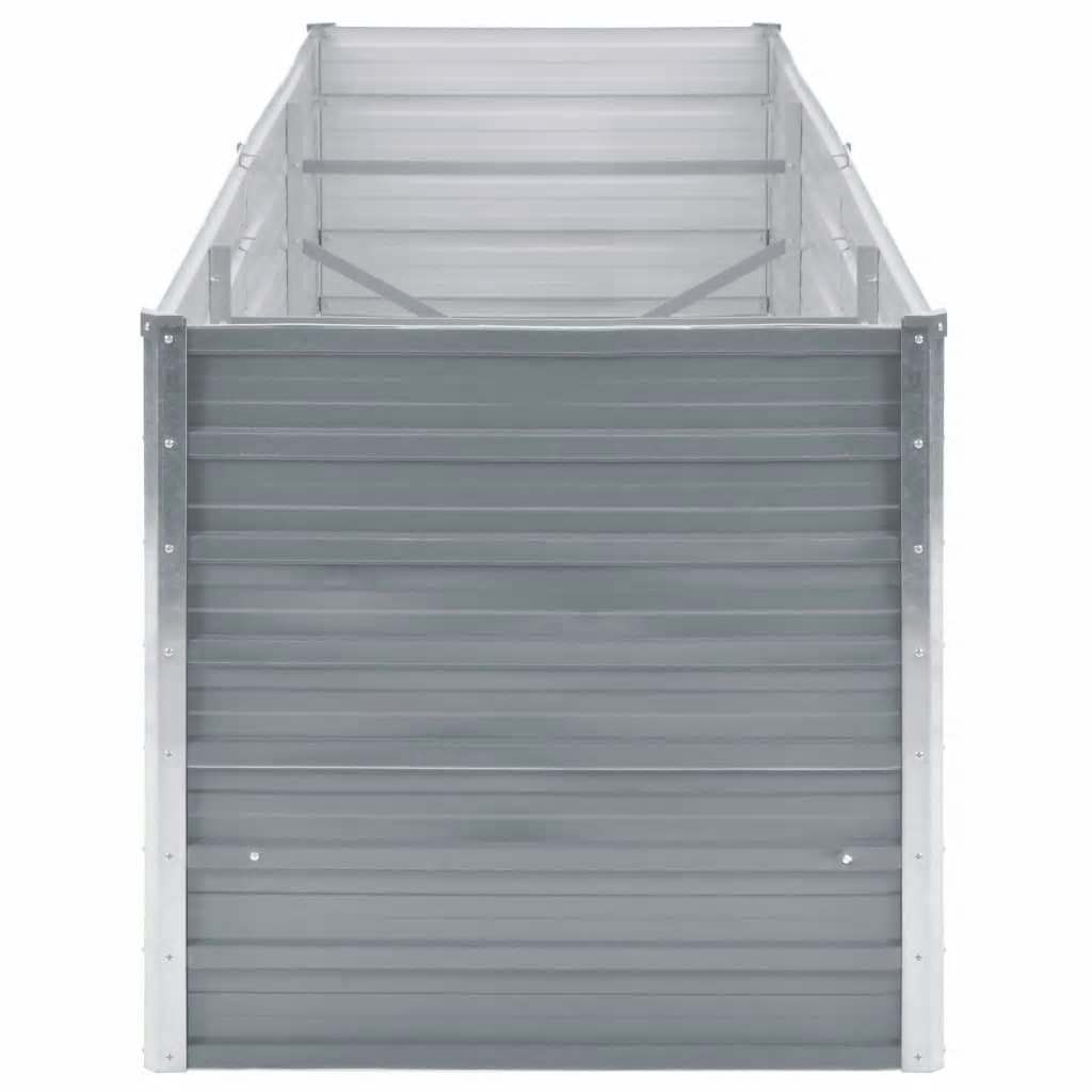 forhøjet plantekasse 240x80x77 cm galvaniseret stål grå