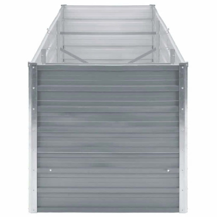 forhøjet plantekasse 240x80x77 cm galvaniseret stål grå