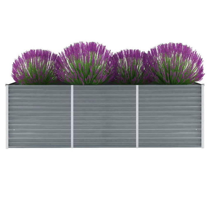 forhøjet plantekasse 240x80x77 cm galvaniseret stål grå