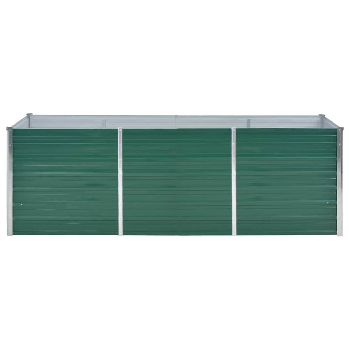 forhøjet plantekasse 240x80x77 cm galvaniseret stål grøn
