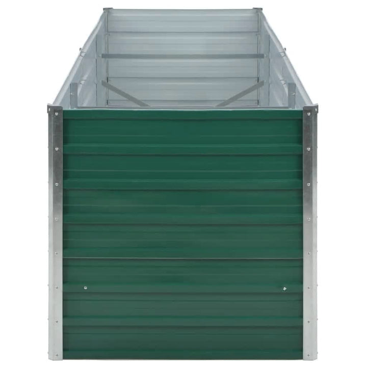 forhøjet plantekasse 240x80x77 cm galvaniseret stål grøn