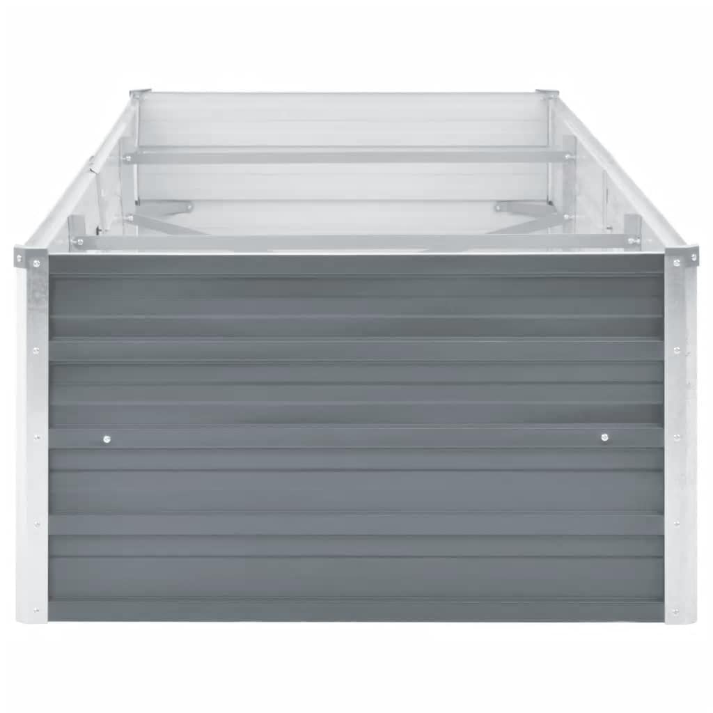forhøjet plantekasse 240x80x45 cm galvaniseret stål grå