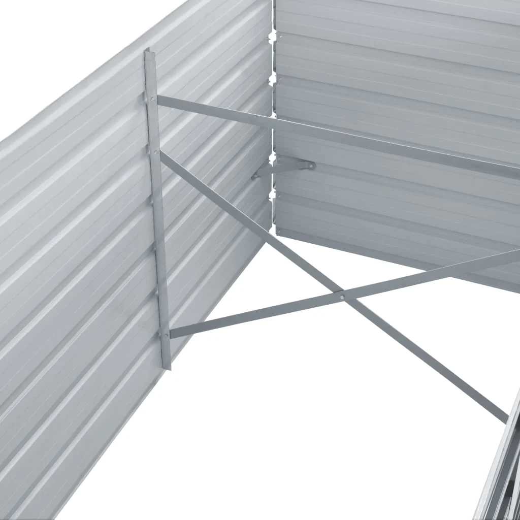 forhøjet plantekasse 240x80x45 cm galvaniseret stål grå