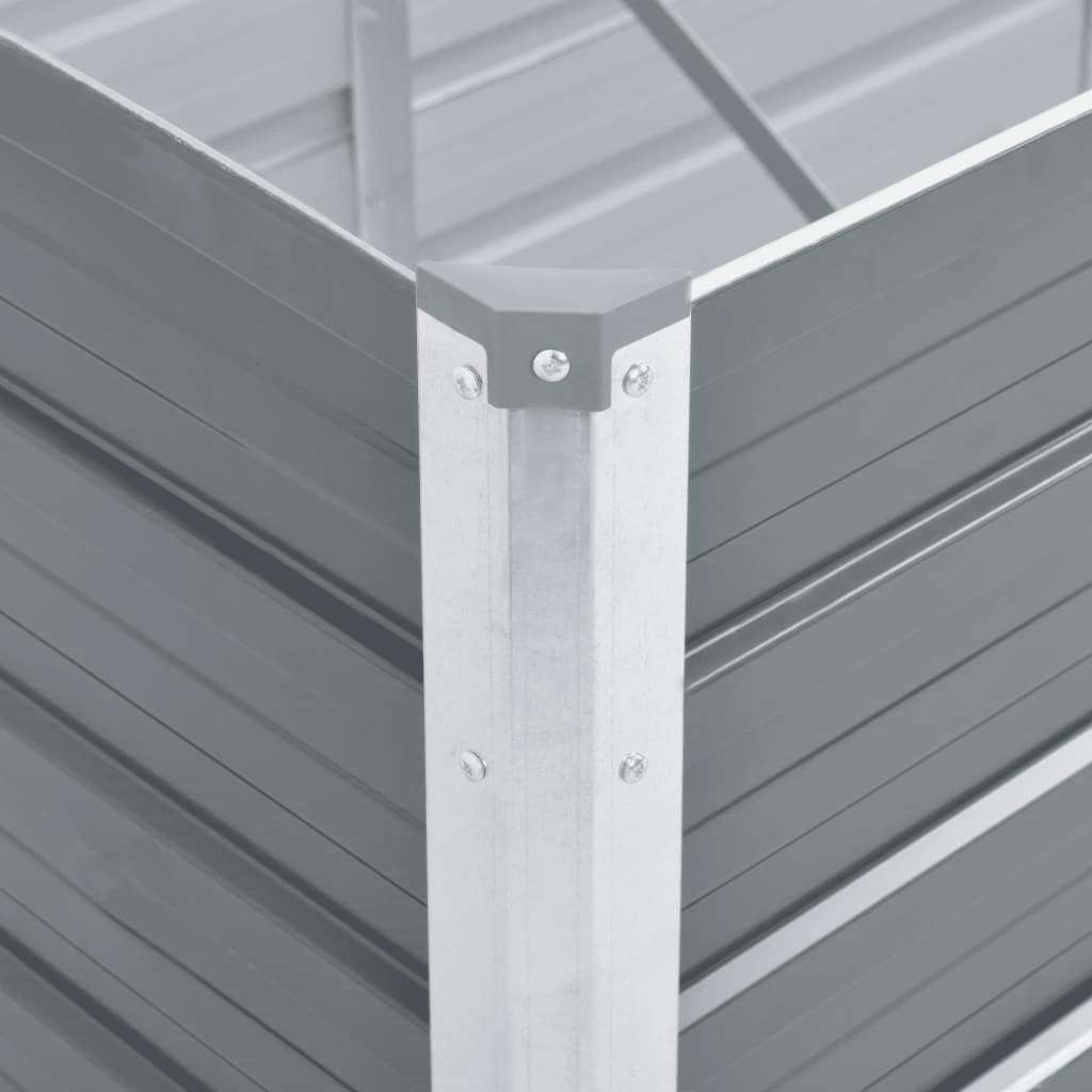 forhøjet plantekasse 240x80x45 cm galvaniseret stål grå