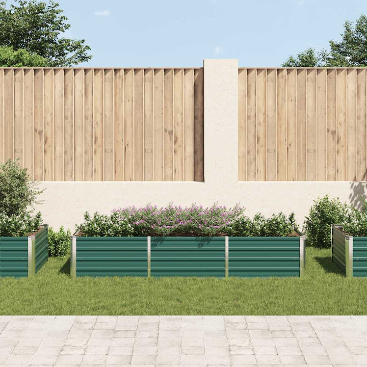 forhøjet plantekasse 240x80x45 cm galvaniseret stål grøn