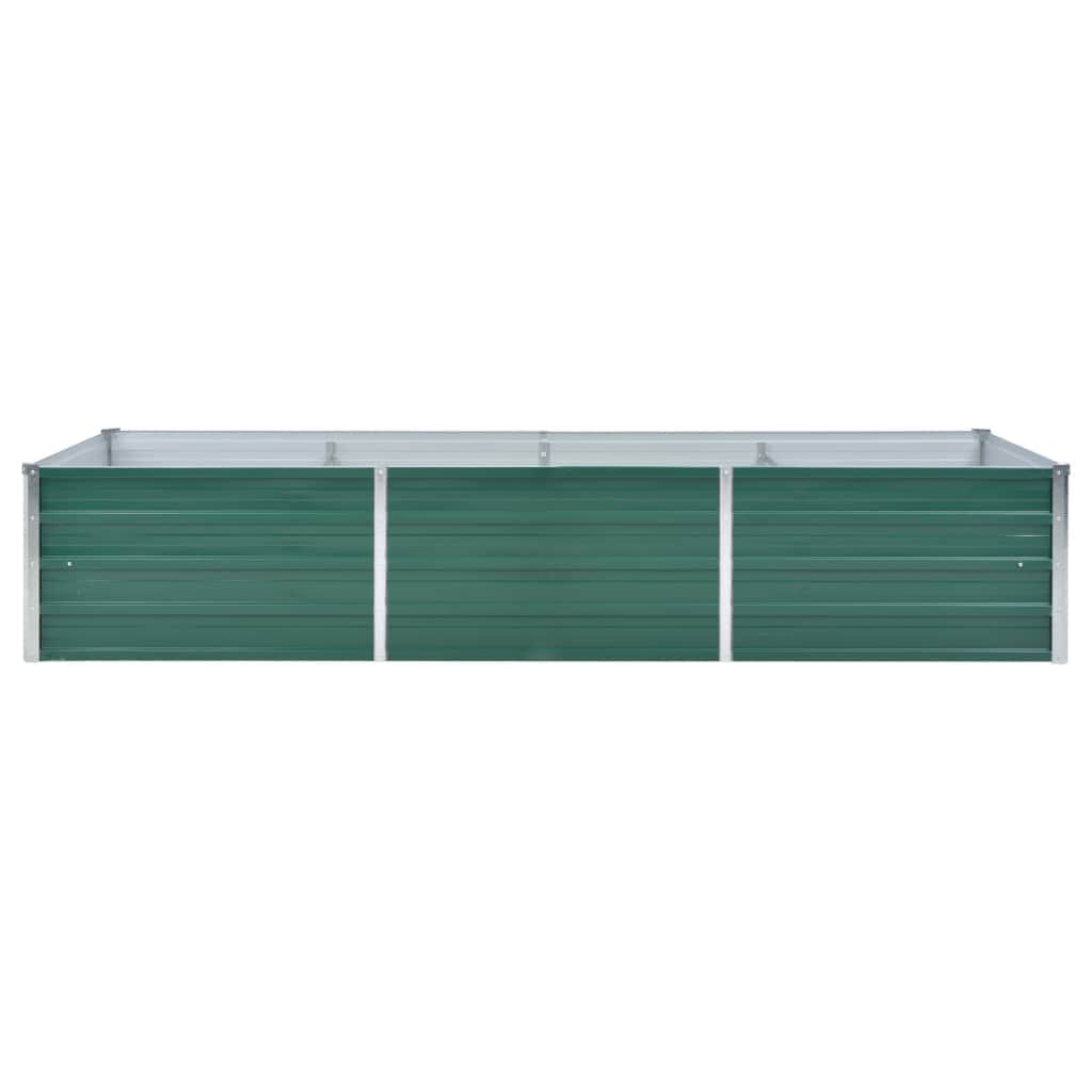 forhøjet plantekasse 240x80x45 cm galvaniseret stål grøn