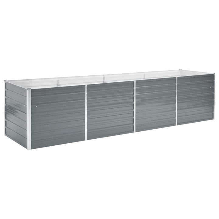 forhøjet plantekasse 320x80x77 cm galvaniseret stål grå