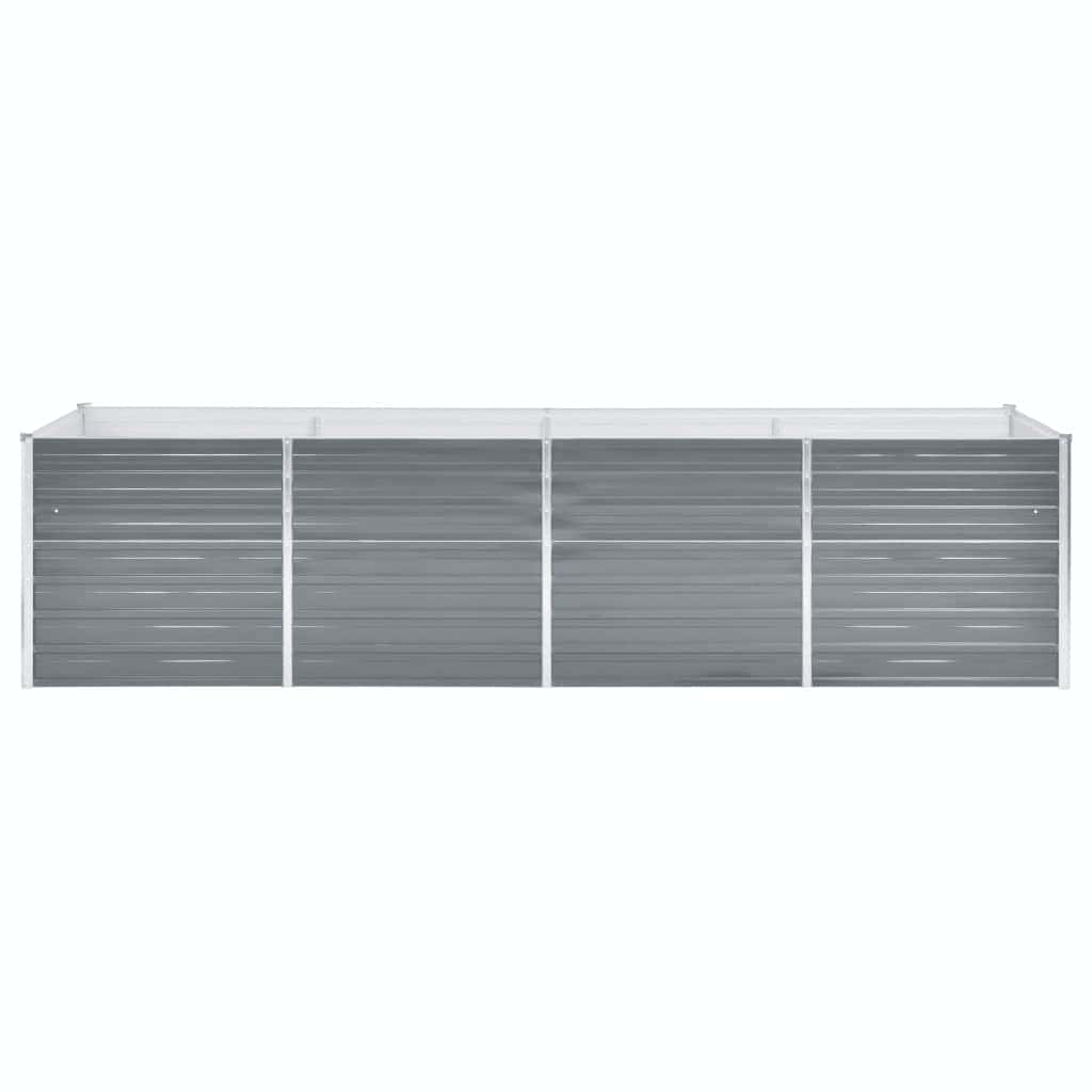 forhøjet plantekasse 320x80x77 cm galvaniseret stål grå