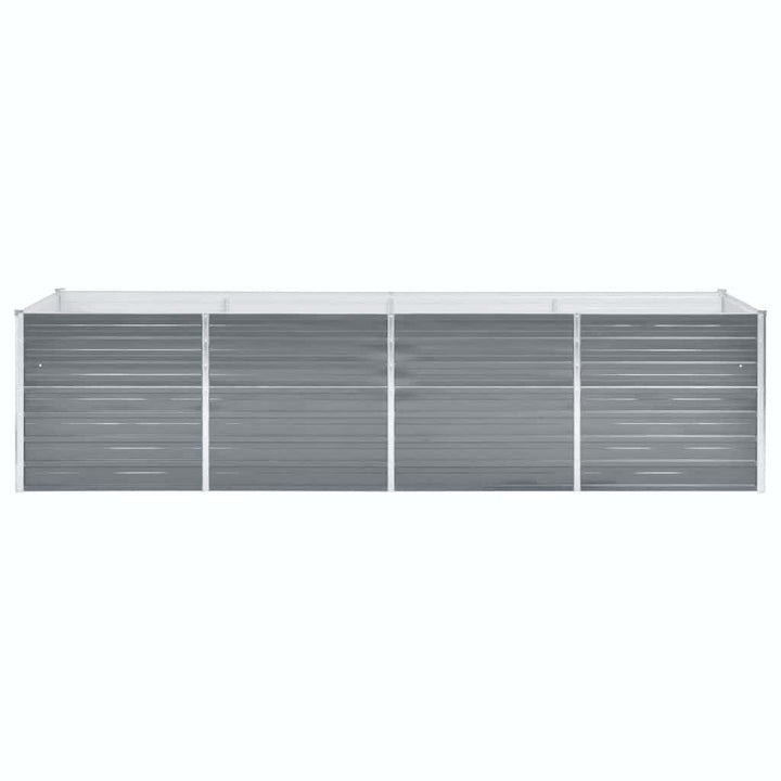 forhøjet plantekasse 320x80x77 cm galvaniseret stål grå