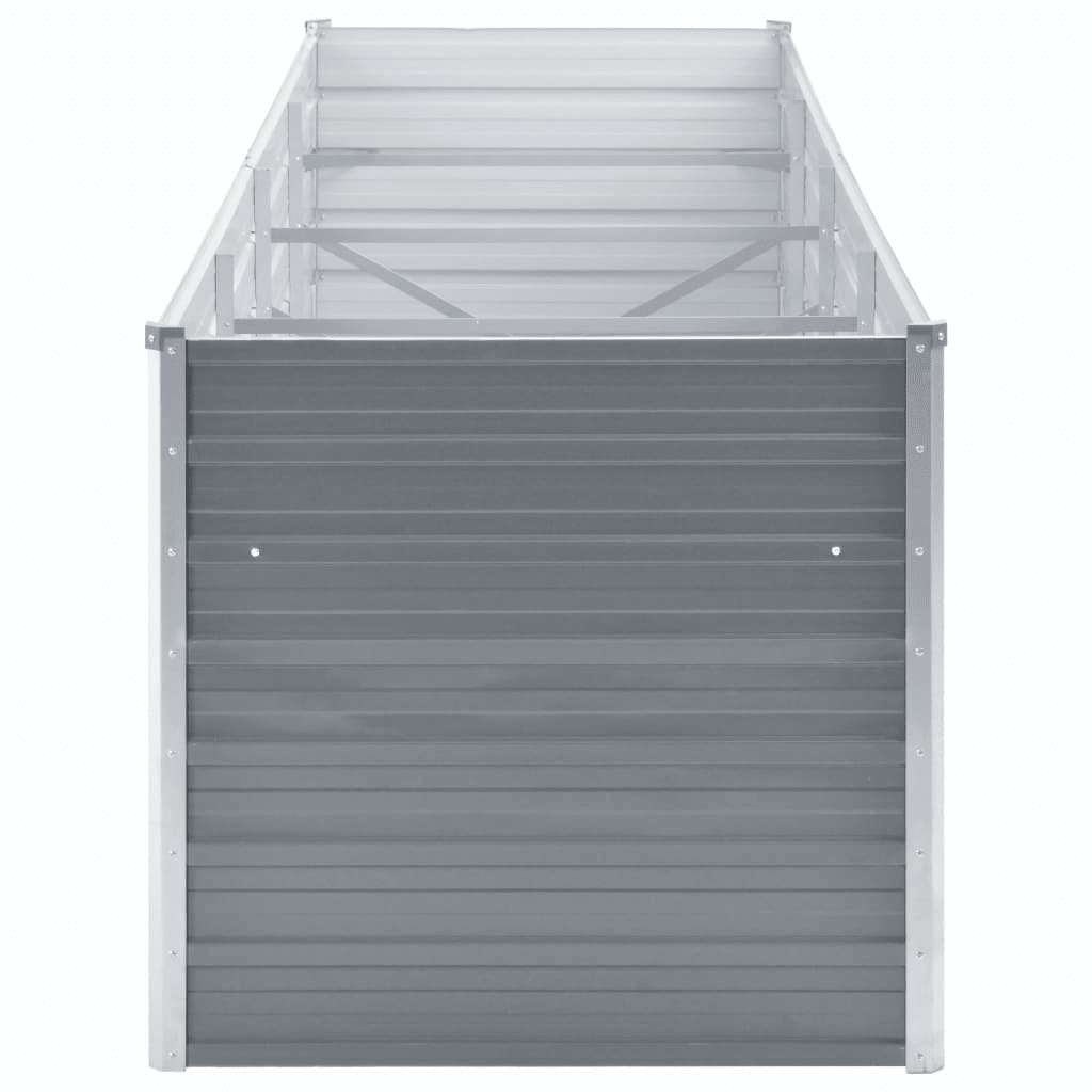 forhøjet plantekasse 320x80x77 cm galvaniseret stål grå