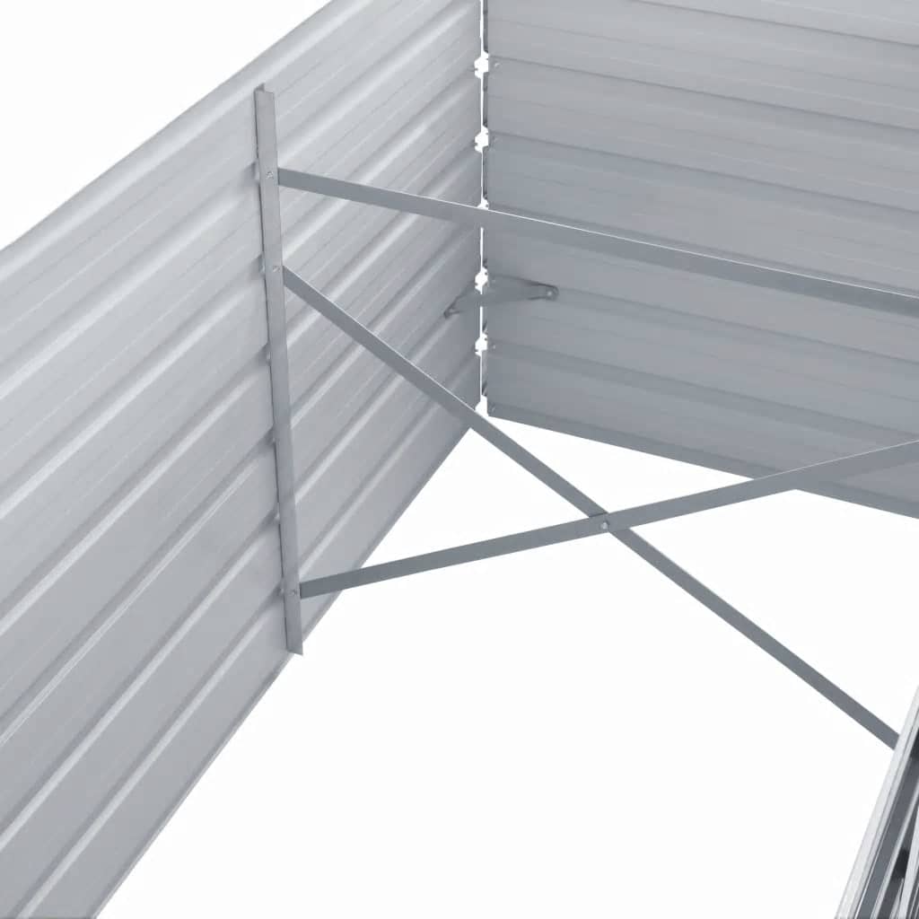 forhøjet plantekasse 320x80x77 cm galvaniseret stål grå