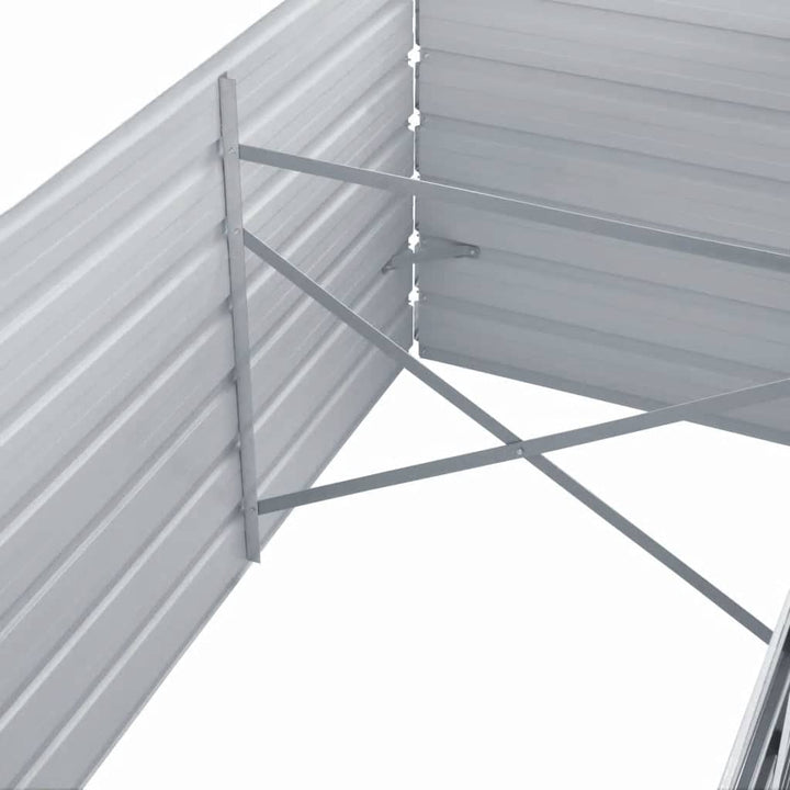 forhøjet plantekasse 320x80x77 cm galvaniseret stål grå