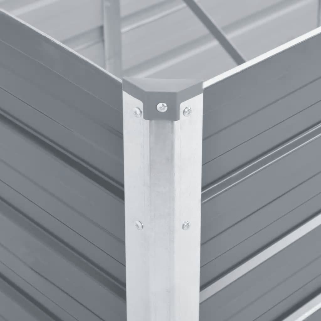 forhøjet plantekasse 320x80x77 cm galvaniseret stål grå