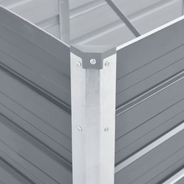 forhøjet plantekasse 320x80x77 cm galvaniseret stål grå
